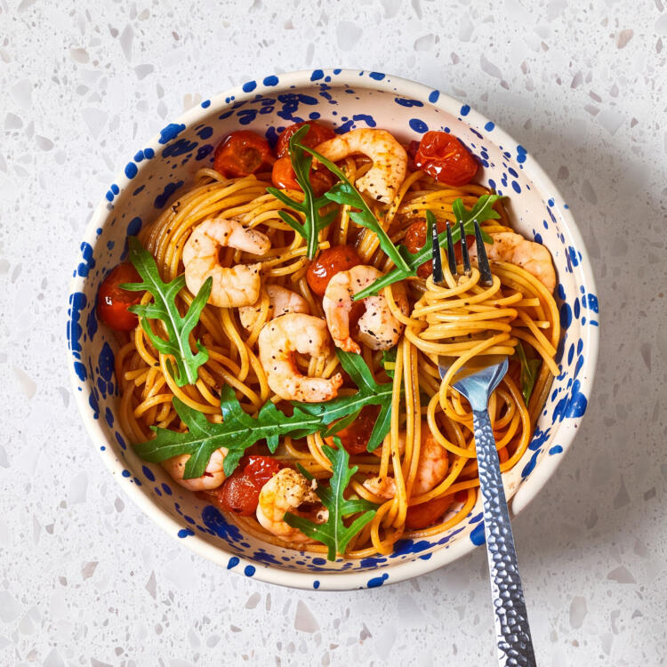 Chilli, Garlic & King Prawn Spaghetti