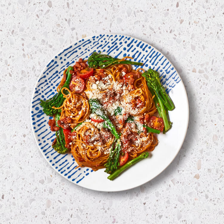Chorizo, Tomato & Tenderstem Spaghetti