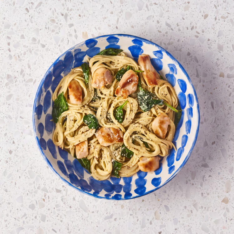 Creamy Pesto, Chicken Breast & Spinach Spaghetti