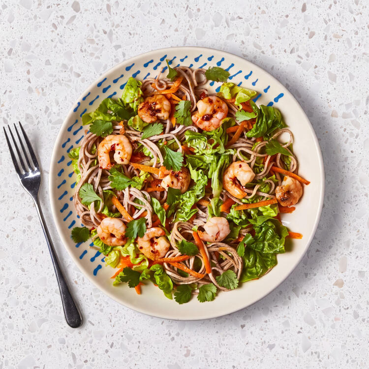 Juicy Thai-Style King Prawn Noodle Salad