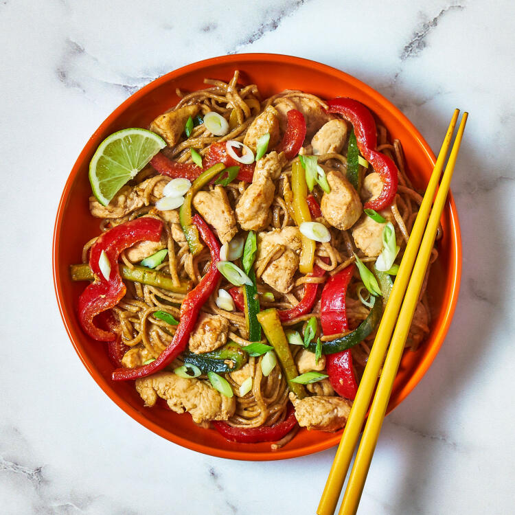 Nutty Chicken Noodle Stir-Fry