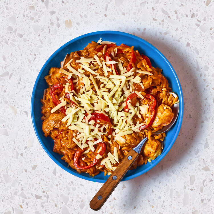Creamy Red Pesto Chicken Orzo