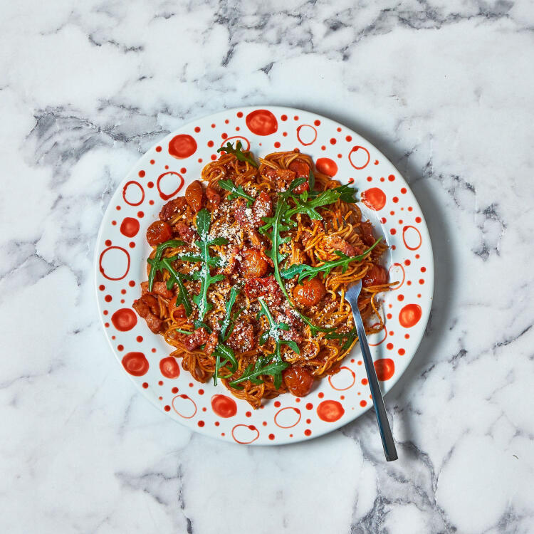 Bacon & Sun-Dried Tomato Spaghetti