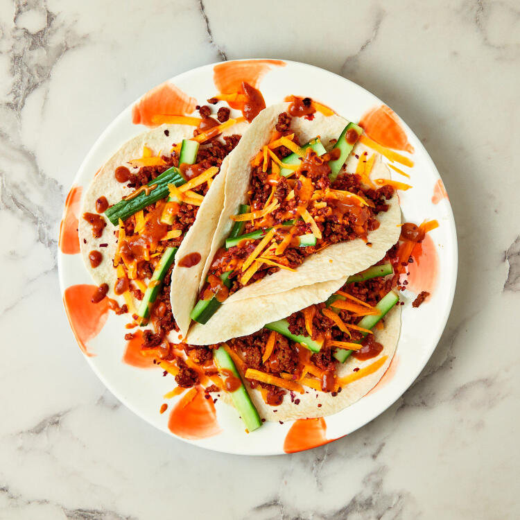 Sticky Meat-Free Mince Satay Wraps