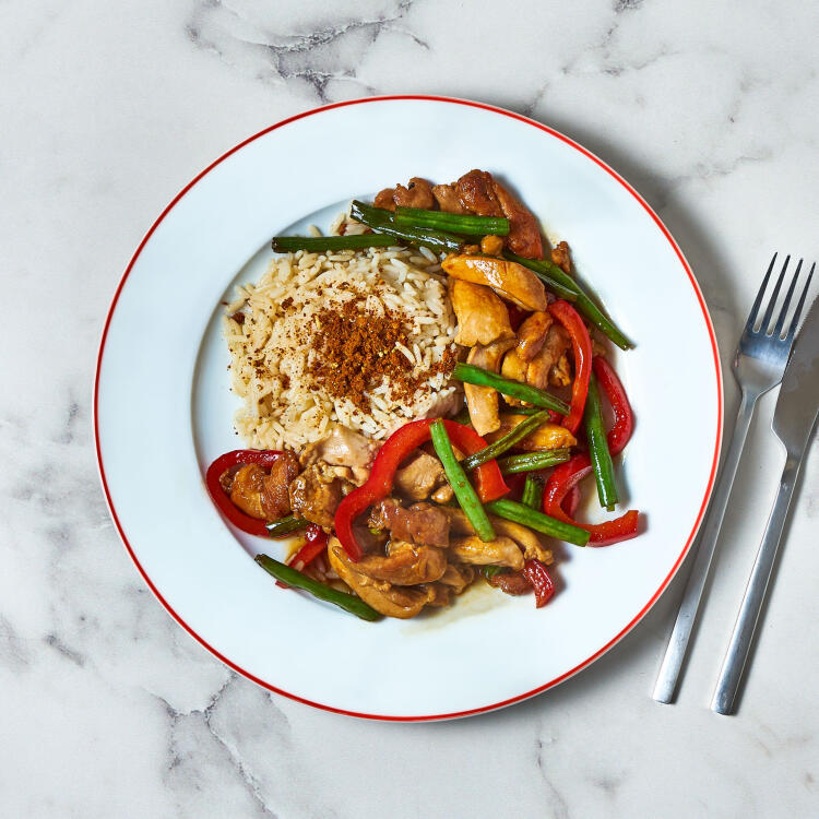 Japanese-Style Chicken Thigh & Pepper Stir-Fry